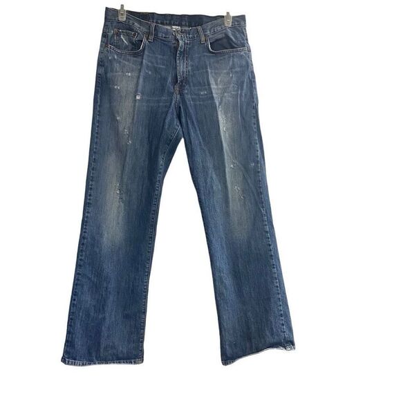 LUCKY BRAND Men’s Houston Savage Jeans Size 34 L 32 USA Made‎ Distressed - Picture 1 of 11